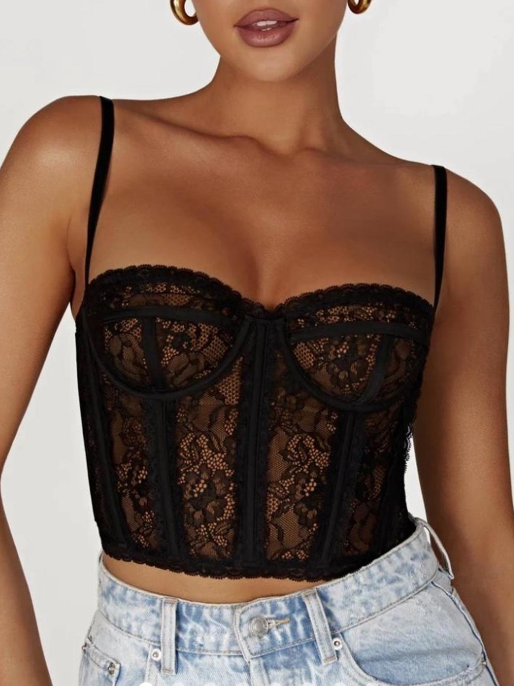 MESHKI Sansa Lace Bustier